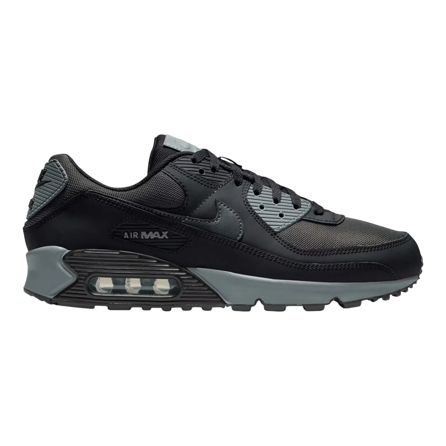 Nike Air Max 90 Men's Sneakers — Black & Cool Grey Low-Top