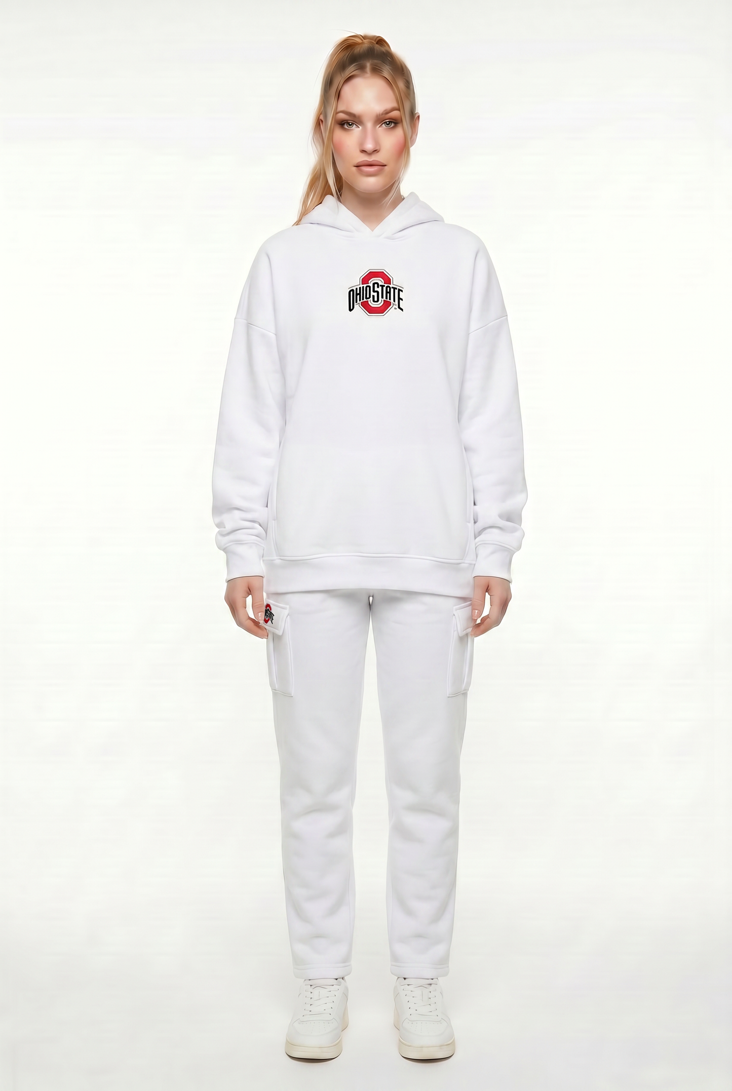 Oversized Zipper Pocket Hoodie Ohio State