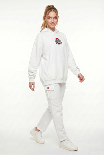 Oversized Zipper Pocket Hoodie Ohio State