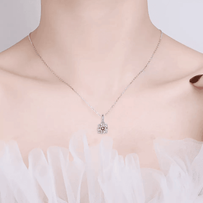 White Moissanite Solitiare Necklace