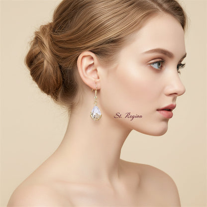 Goldtone & Crystal Floral Drop Earrings