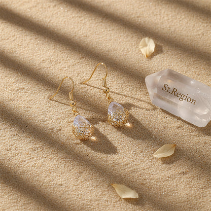 Goldtone & Crystal Floral Drop Earrings