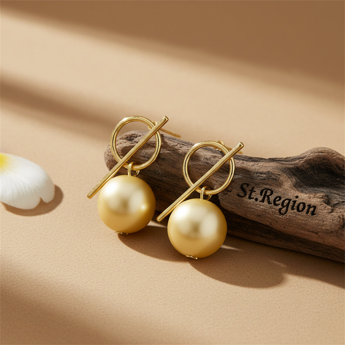 Goldtone Ball Drop Earrings