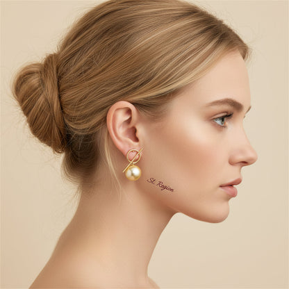 Goldtone Ball Drop Earrings