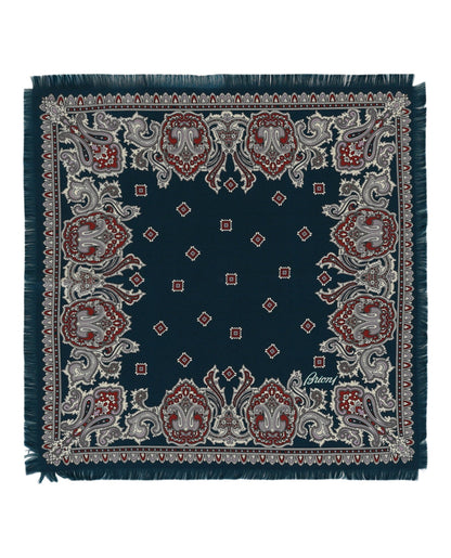 Brioni Paisley Print Silk Pocket Square