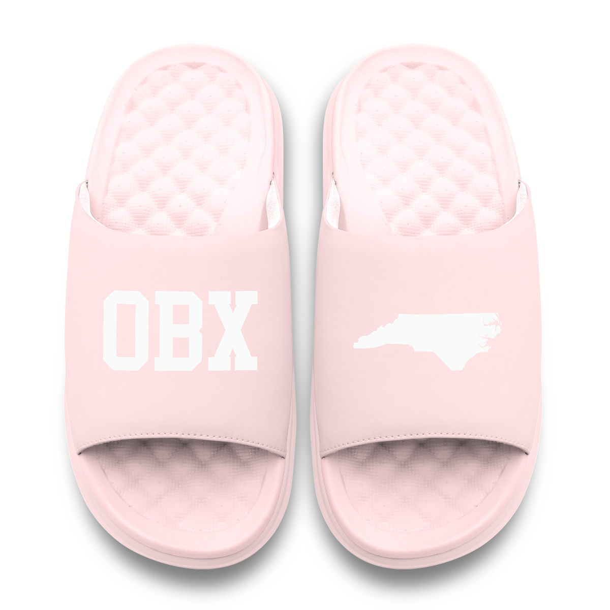 Outer Banks North Carolina Outline Motive Slide Sandals
