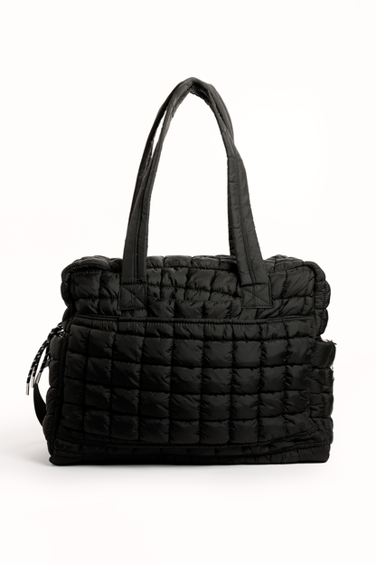 Haylie Black Quilted Weekender Bag