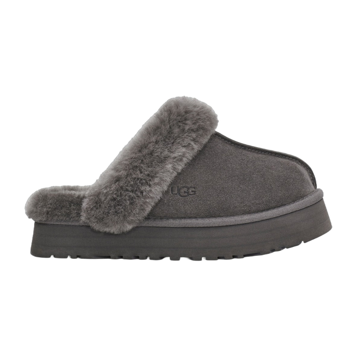 UGG Disquette Womens Platform Slippers — Charcoal Suede