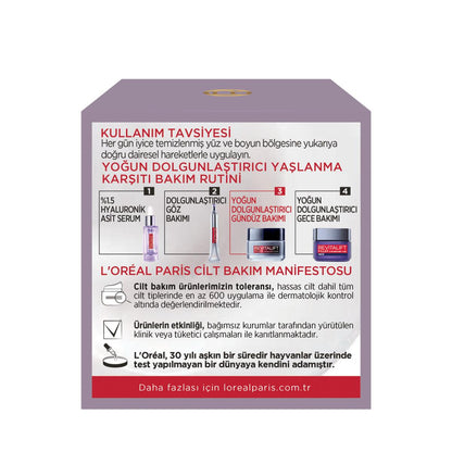 L'Oreal Paris Revitalift Filler Hyaluronic Acid Anti-Aging Day Cream: Intense Hydration, Wrinkle Filler & Skin Plumping for Youthful Radiance