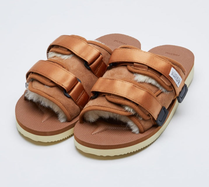 Suicoke Men's Moto-M2Ab Shearling And Suede Slide Sandals
