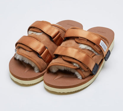 Suicoke Men's Moto-M2Ab Shearling And Suede Slide Sandals