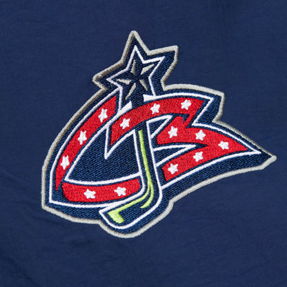 Mitchell & Ness Men's NHL Classic Nylon Pullover Current Logo Blue Jackets Pullovers
