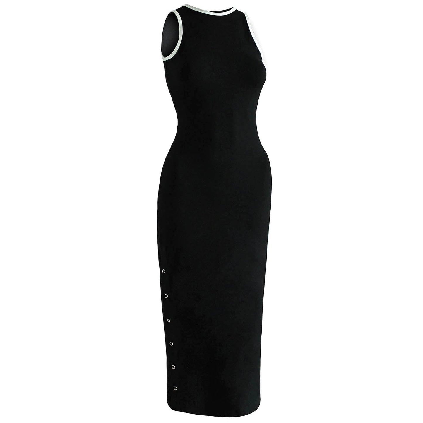 The Ola Second-Skin Bodycon Midi Dress In Black