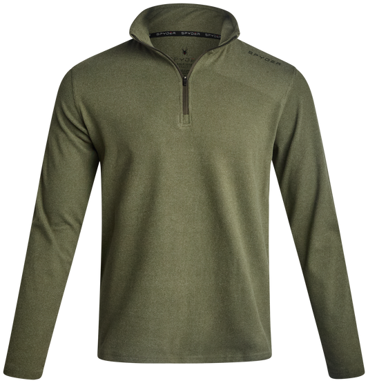 Spyder Men's Brushed Vertical Stripe Quarter Zip - Olive