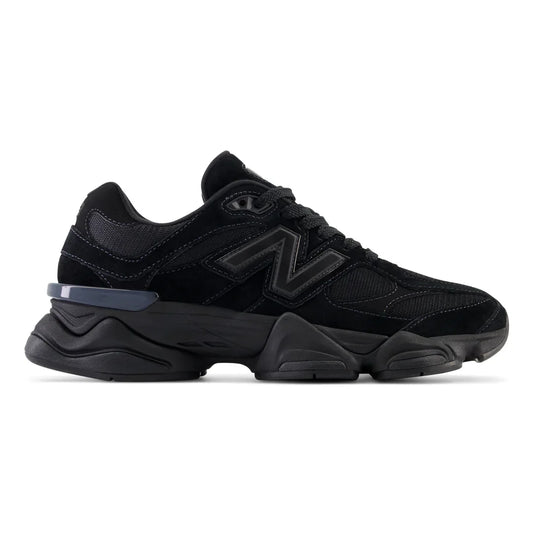 New Balance 9060 'Triple Black' Men's Sneakers — Black Suede Low-Top