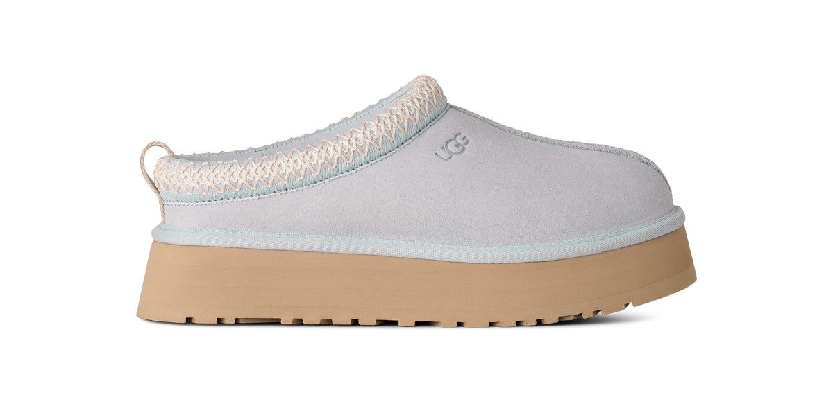 UGG Tazz II Womens Platform Clogs — Sky Blue Suede