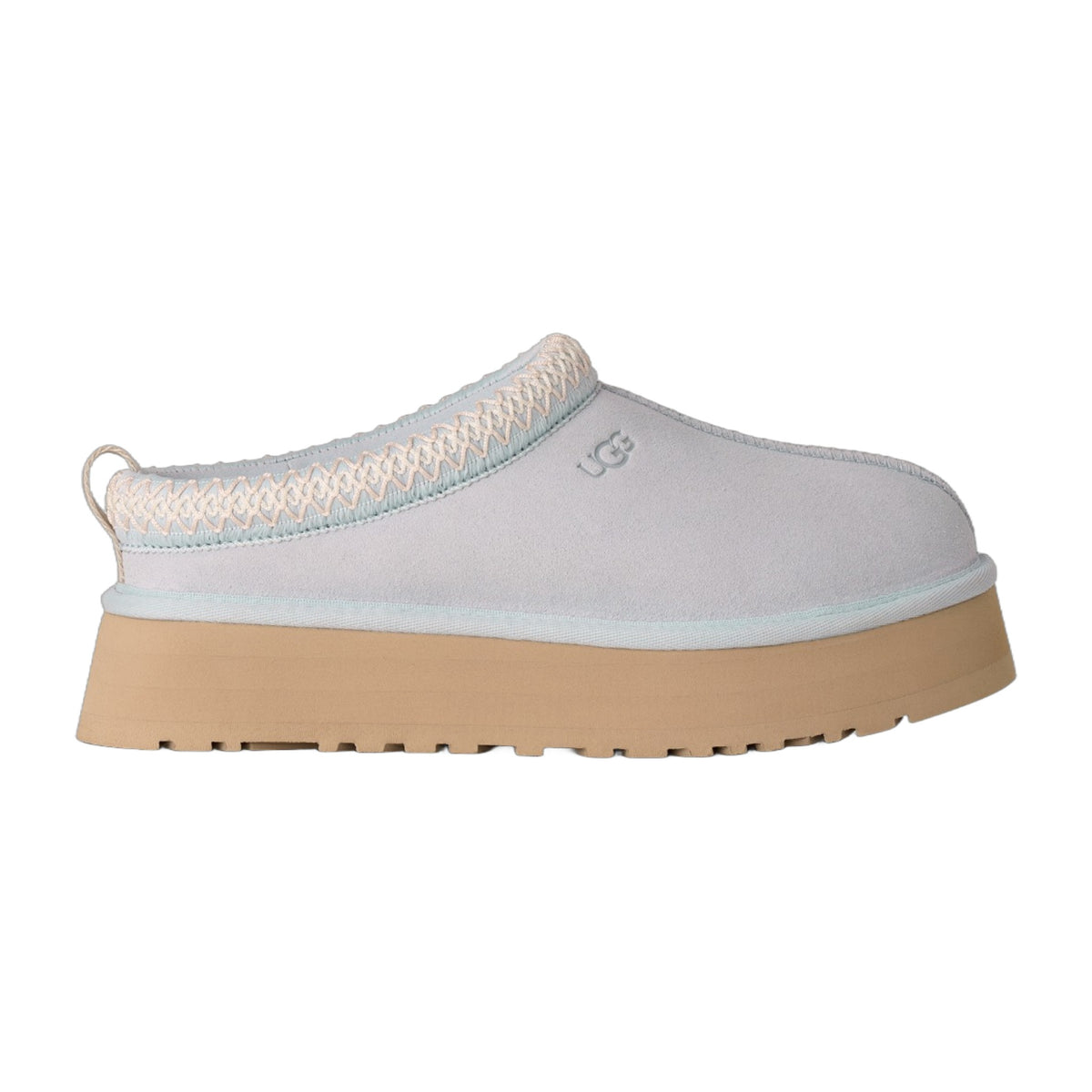 UGG Tazz II Womens Platform Clogs — Sky Blue Suede