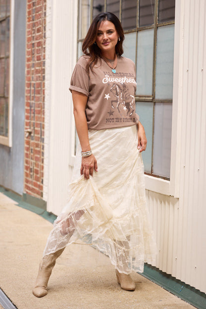 All American Sweetheart Brown Graphic Tee