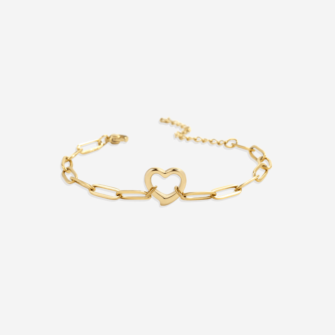 Mint & Lily Open Heart Paperclip Chain Bracelet