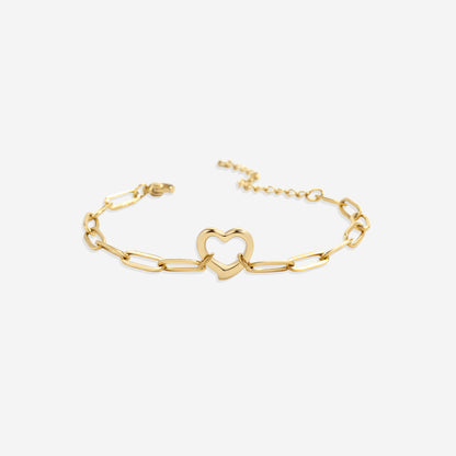 Mint & Lily Open Heart Paperclip Chain Bracelet
