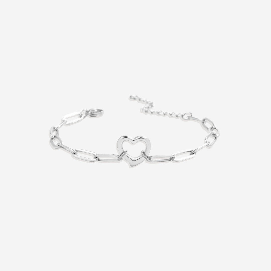 Mint & Lily Open Heart Paperclip Chain Bracelet