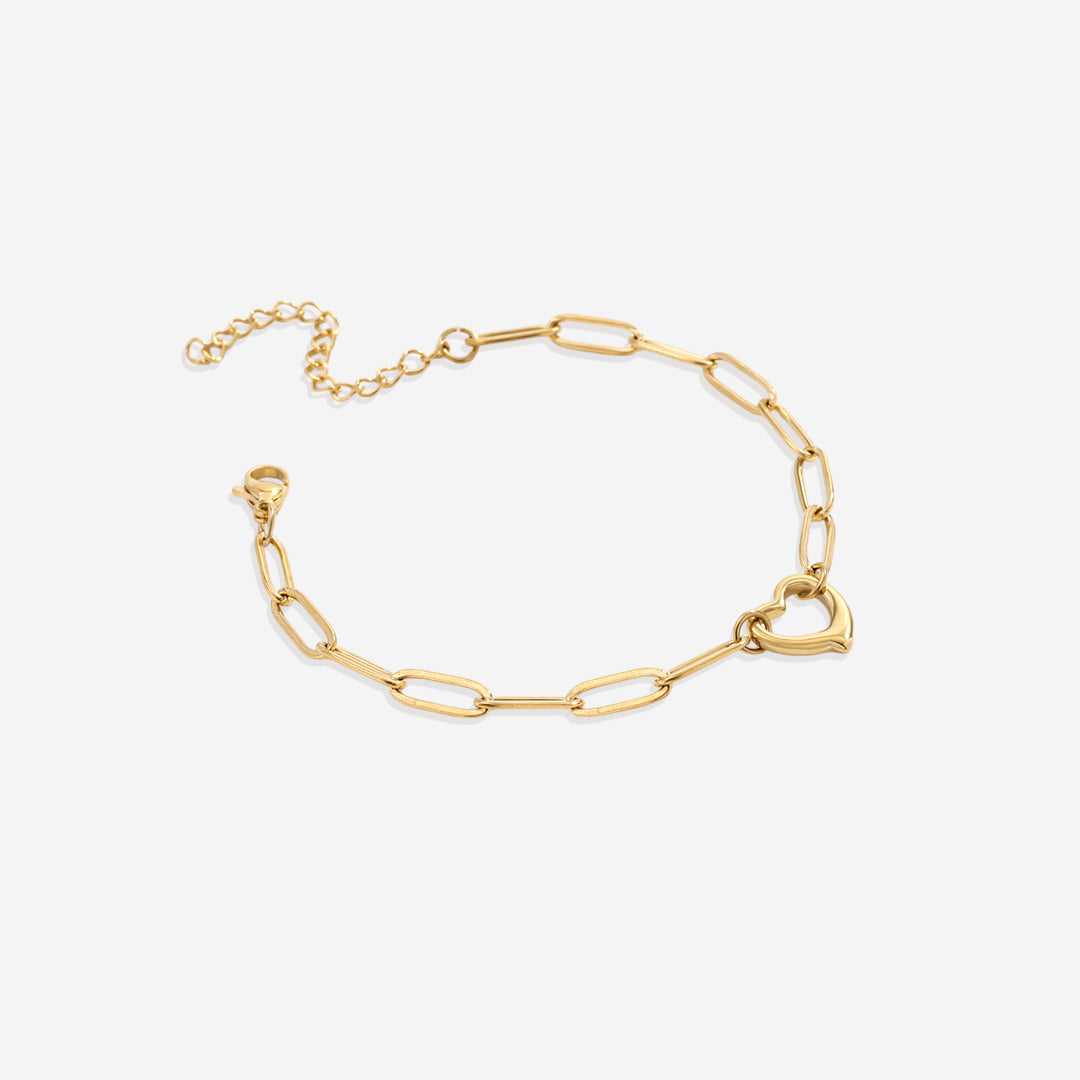 Mint & Lily Open Heart Paperclip Chain Bracelet