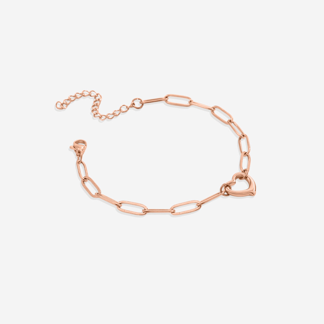 Mint & Lily Open Heart Paperclip Chain Bracelet
