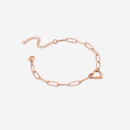 Mint & Lily Open Heart Paperclip Chain Bracelet
