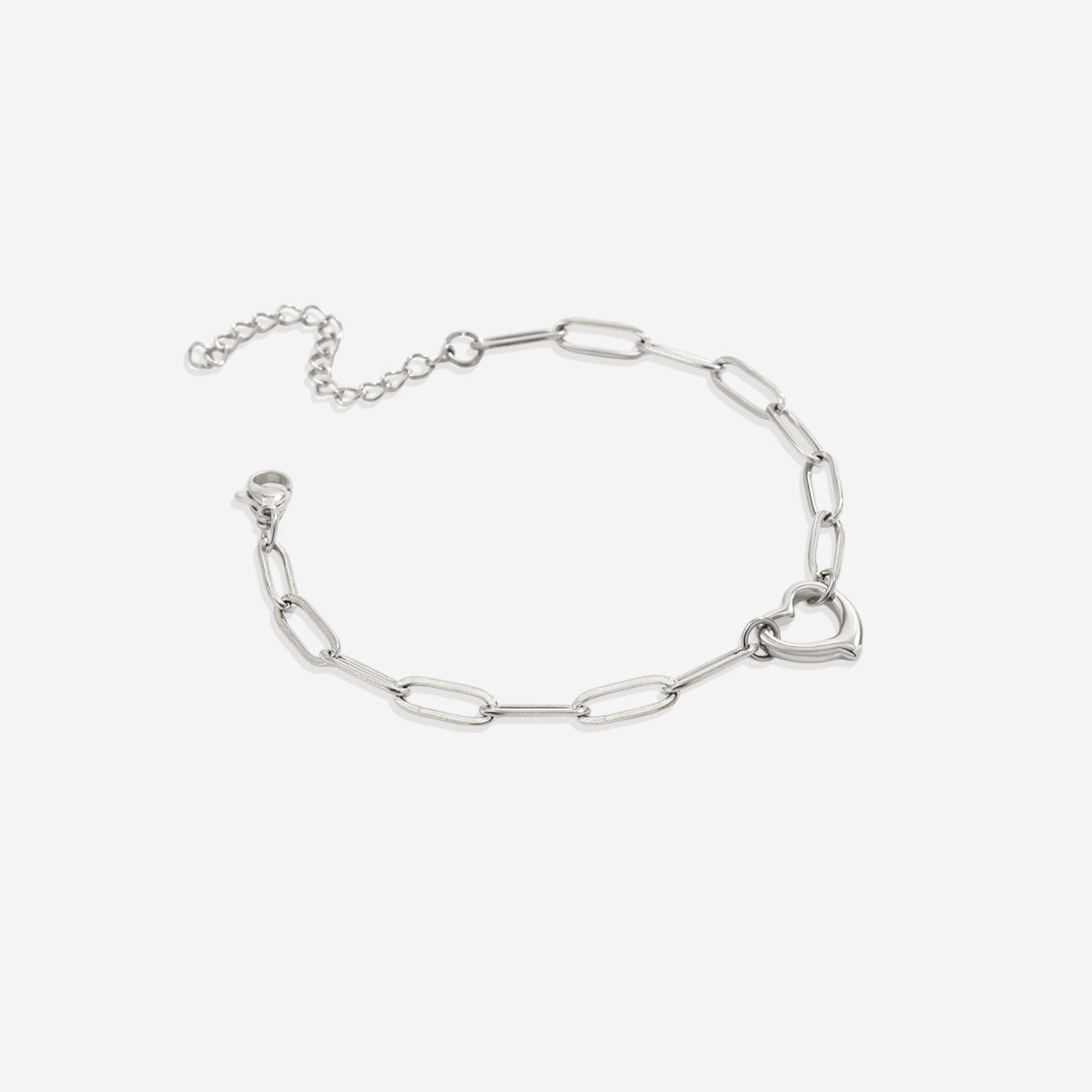 Mint & Lily Open Heart Paperclip Chain Bracelet