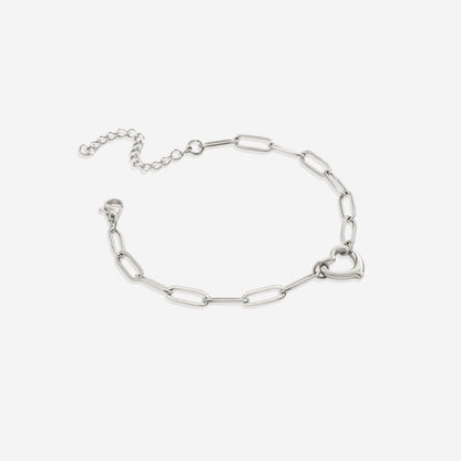 Mint & Lily Open Heart Paperclip Chain Bracelet