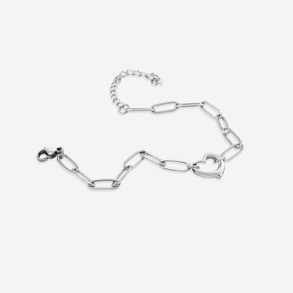 Mint & Lily Open Heart Paperclip Chain Bracelet