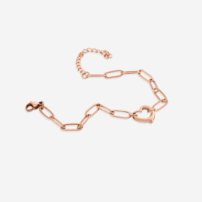 Mint & Lily Open Heart Paperclip Chain Bracelet