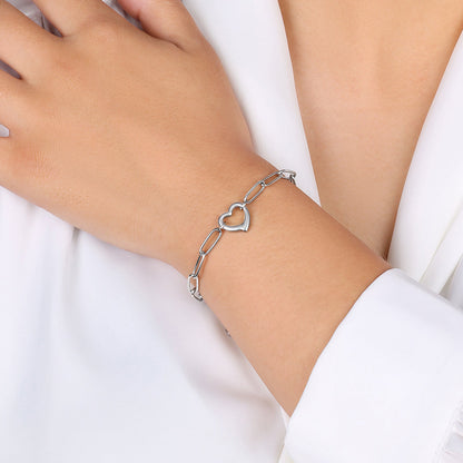 Mint & Lily Open Heart Paperclip Chain Bracelet