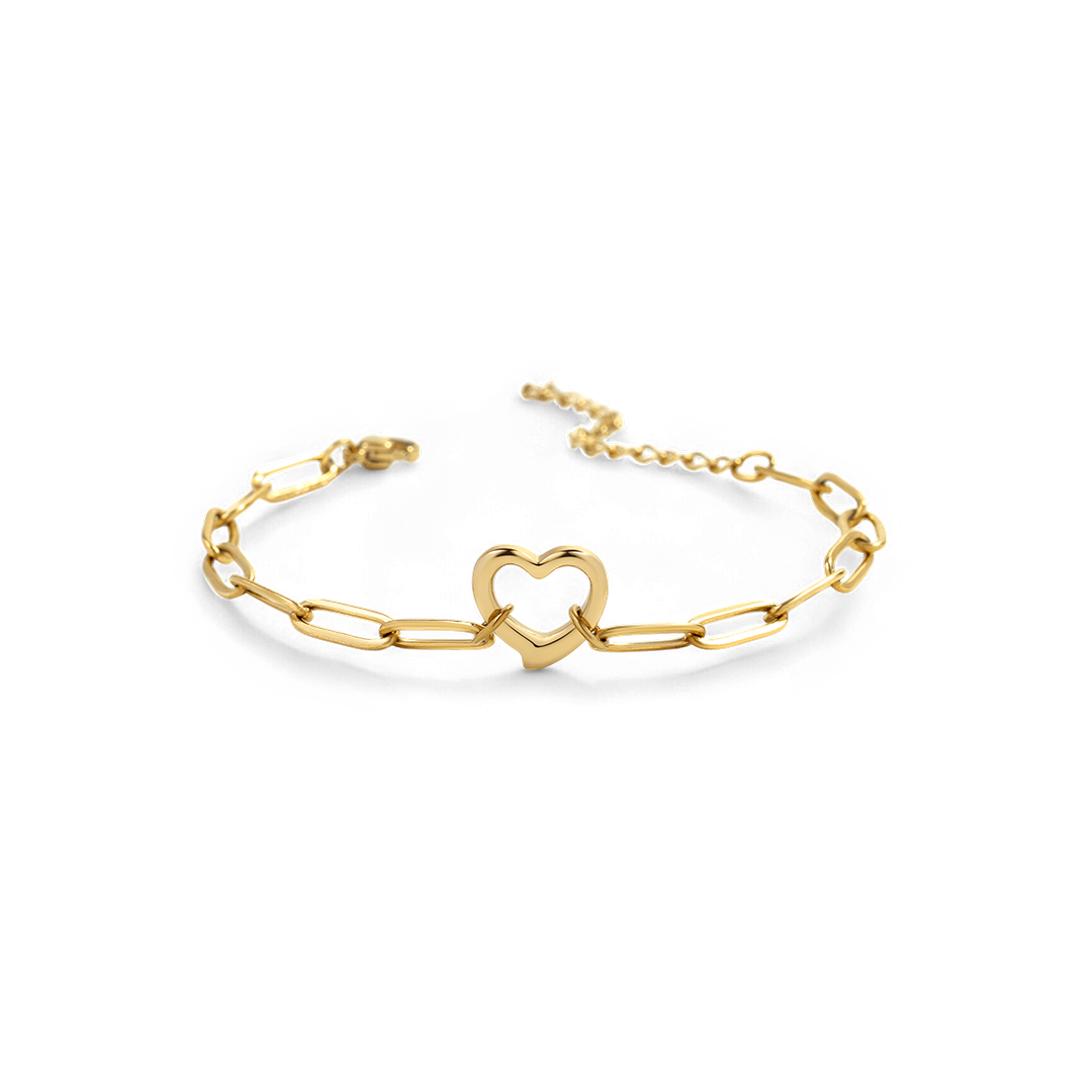 Mint & Lily Open Heart Paperclip Chain Bracelet