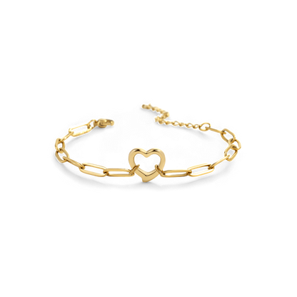 Mint & Lily Open Heart Paperclip Chain Bracelet