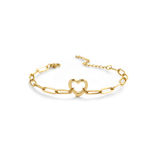 Mint & Lily Open Heart Paperclip Chain Bracelet