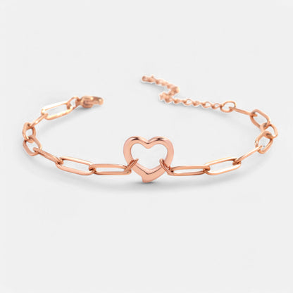 Mint & Lily Open Heart Paperclip Chain Bracelet
