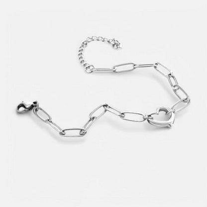 Mint & Lily Open Heart Paperclip Chain Bracelet