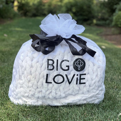Infinite Chunky Knit Blanket | Minky | Big - Blanc