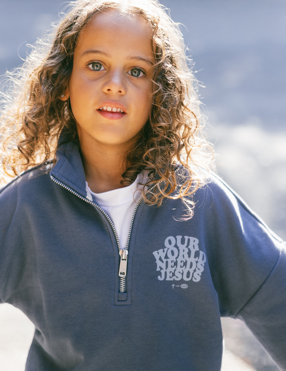 Elevated Faith Our World Needs Jesus Kids Half-Zip