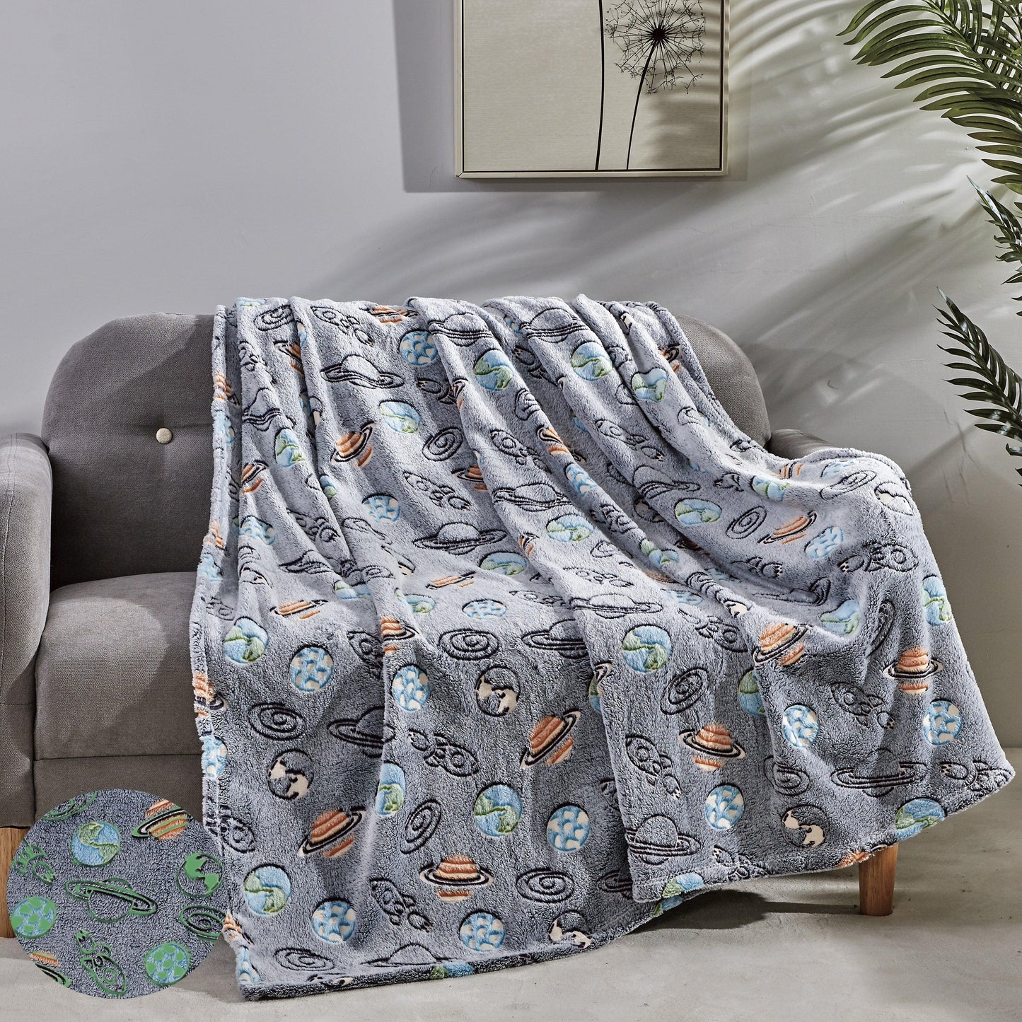Elegant Comfort Glow In the Dark 50" x 60" Throw Blanket - Velvety Feel, 50 X 60 inches