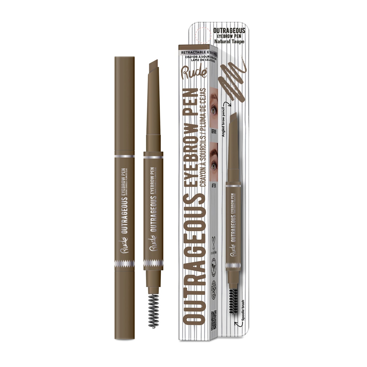 RUDE Outrageous Eyebrow Pen - Natural Taupe by Avera Group