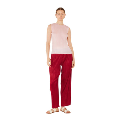 Marina West Pleated Classic Straight Long Pants (P01BS) - Maroon Red