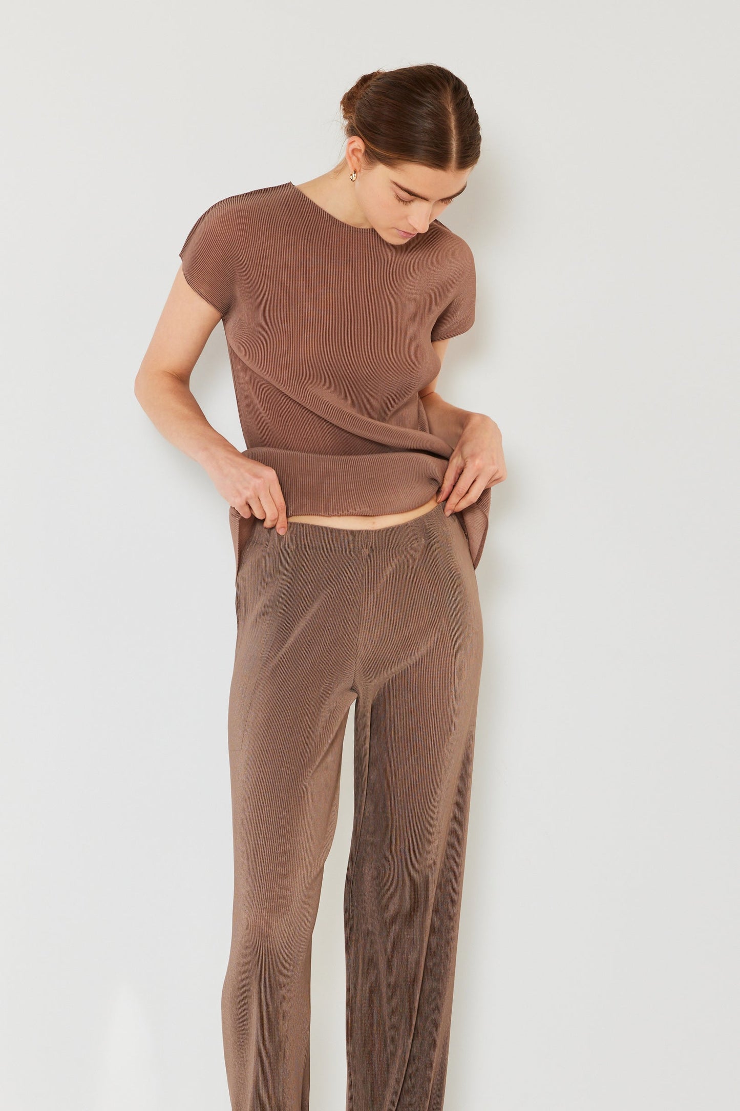 Marina West Pleated Long Pants with Slight Flare- Style#P02BL