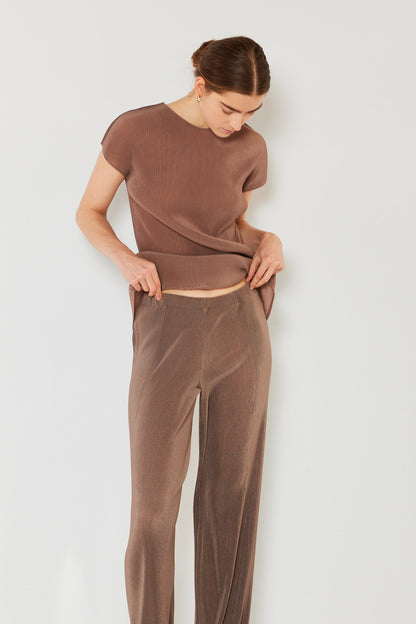 Marina West Pleated Long Pants with Slight Flare- Style#P02BL