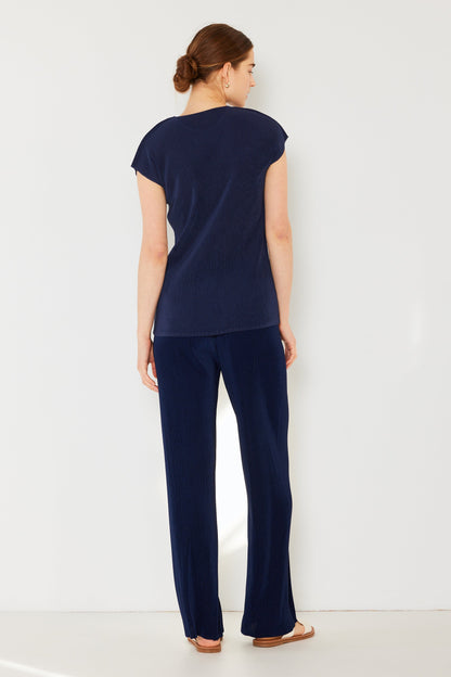 Marina West Pleated Long Pants with Slight Flare- Style#P02BL