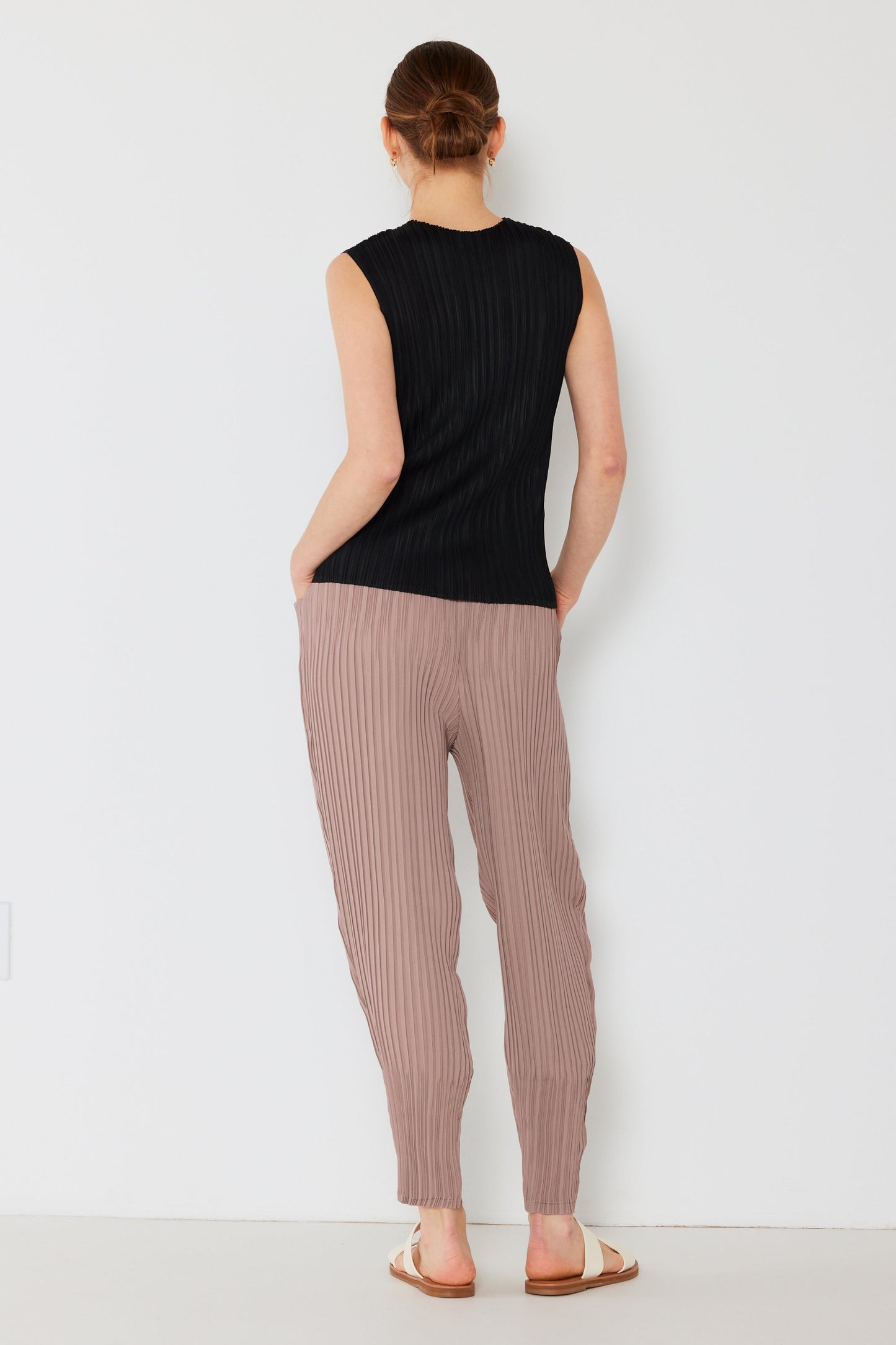 Marina West Pleated Relaxed-Fit Slight Drop Crotch Pants- Style#P04JG