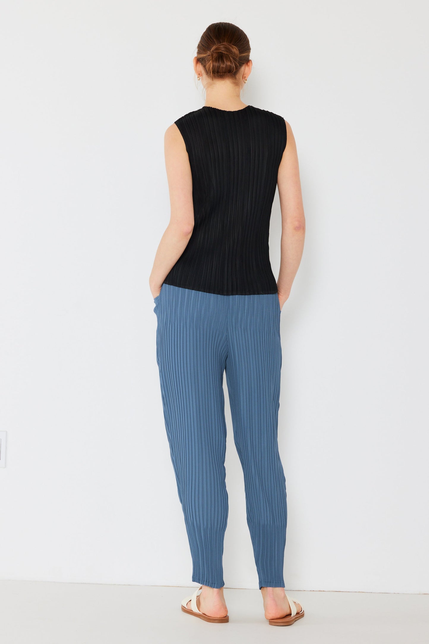 Marina West Pleated Relaxed-Fit Slight Drop Crotch Pants- Style#P04JG