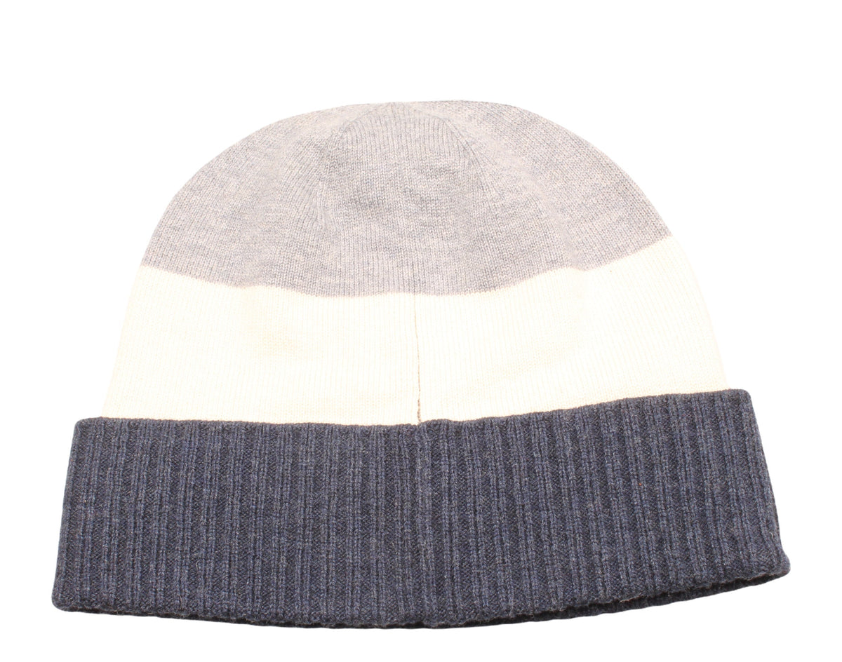 Polo Ralph Lauren Signature Stripe Men's Beanie — Grey/Cream/Blue Knit