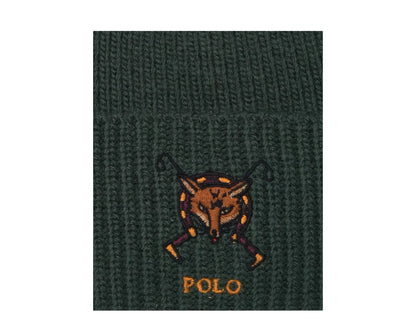 Polo Ralph Lauren Embroidered Fox Rib Men's Beanie — Green Knit